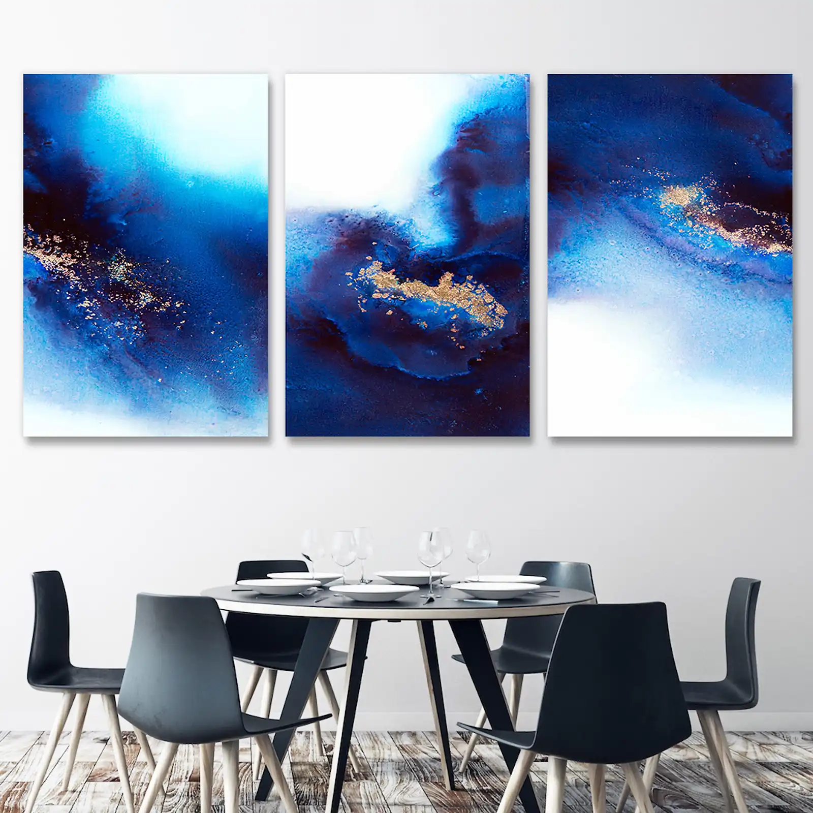 Thumbnail: Blue And Gold - Triptych