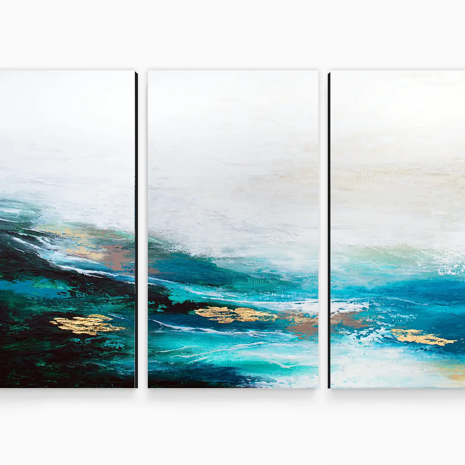 Thumbnail: Verdant Wave Triptych Canvas Print