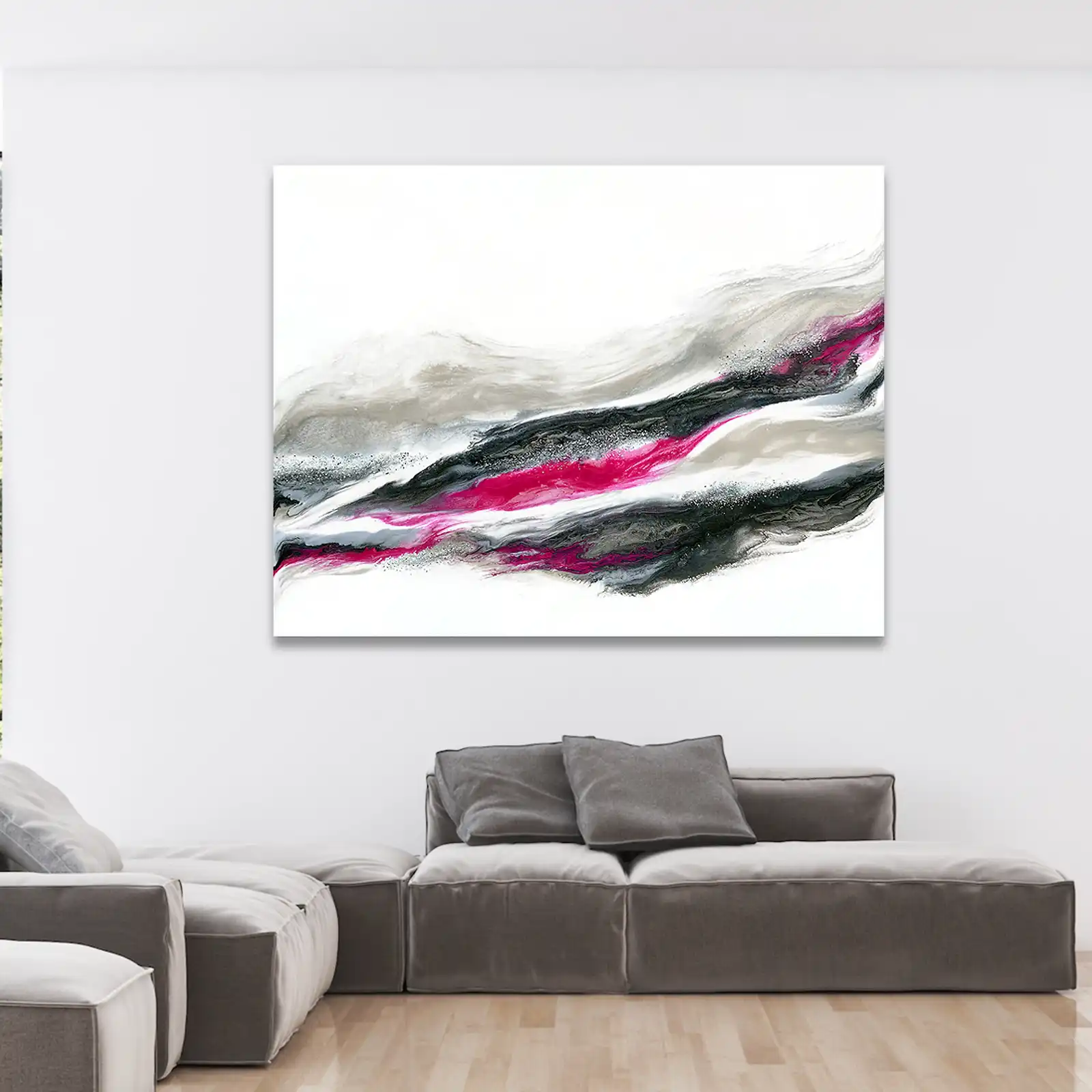 Thumbnail: Fuschia And Silver Wave *Paint To Order