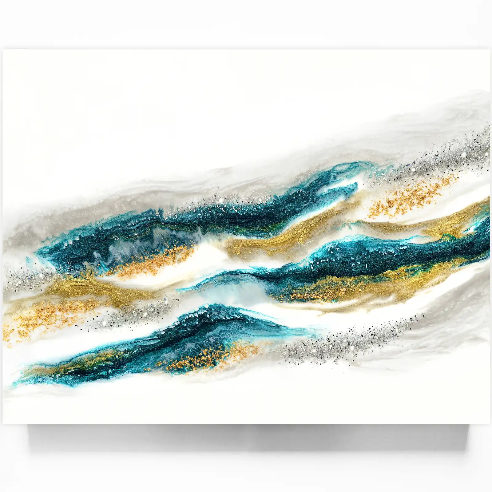Thumbnail: Emerald And Gold Wave *Paint To Order