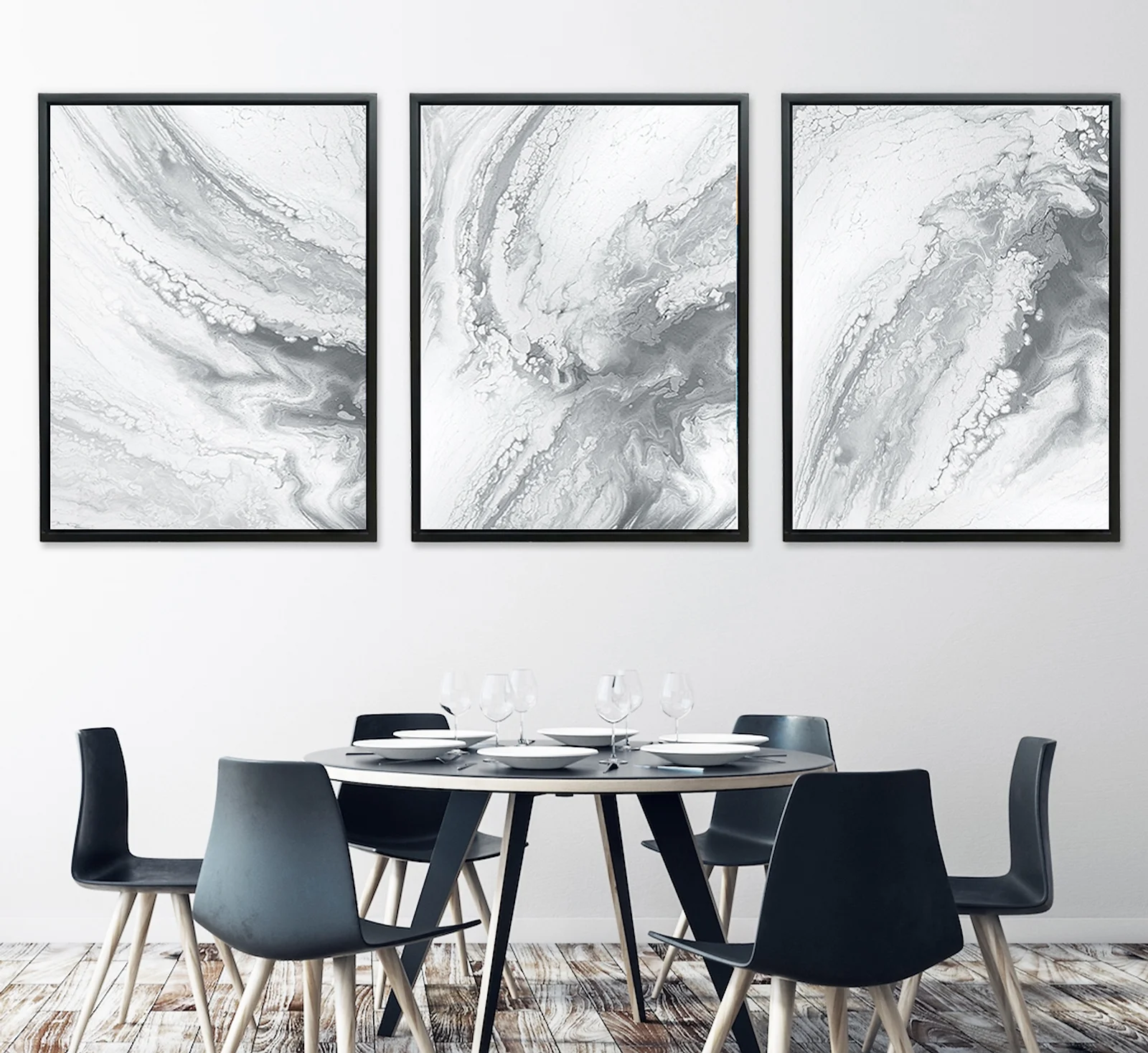 Marble Grey - Triptych