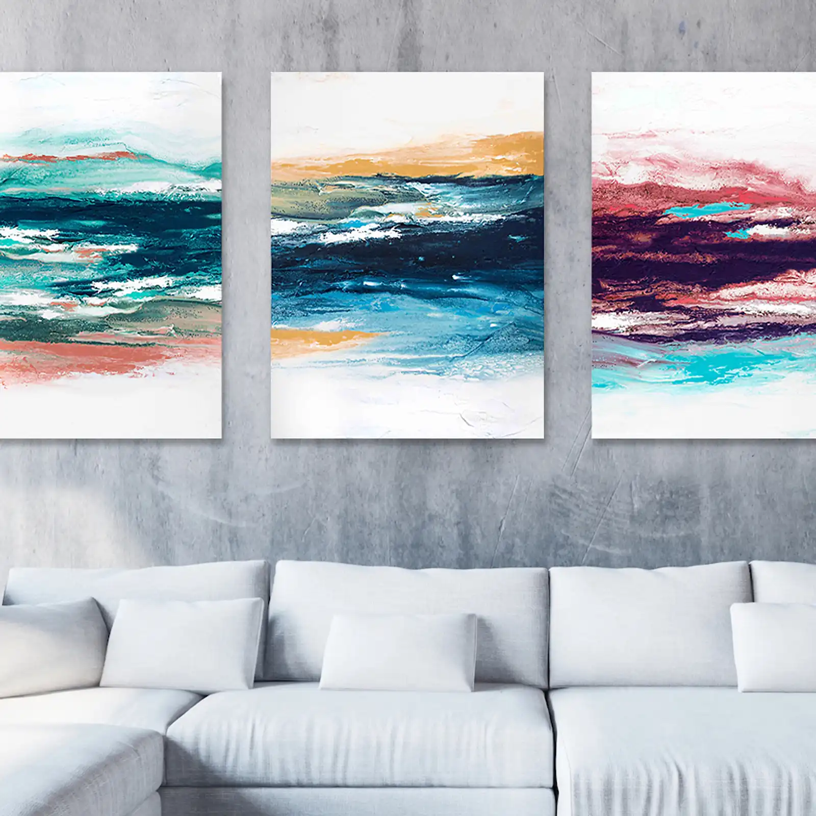 Thumbnail: Rainbow Stripes - Triptych