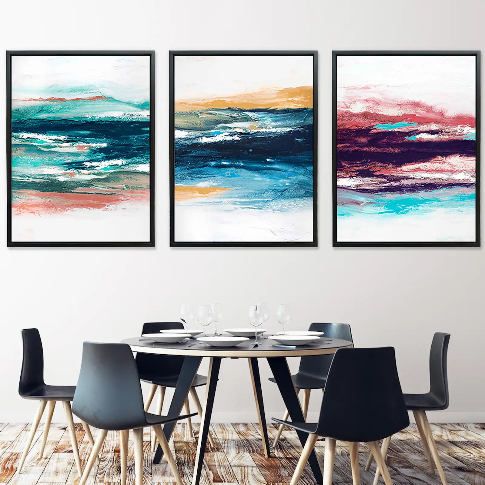 Thumbnail: Rainbow Stripes - Triptych