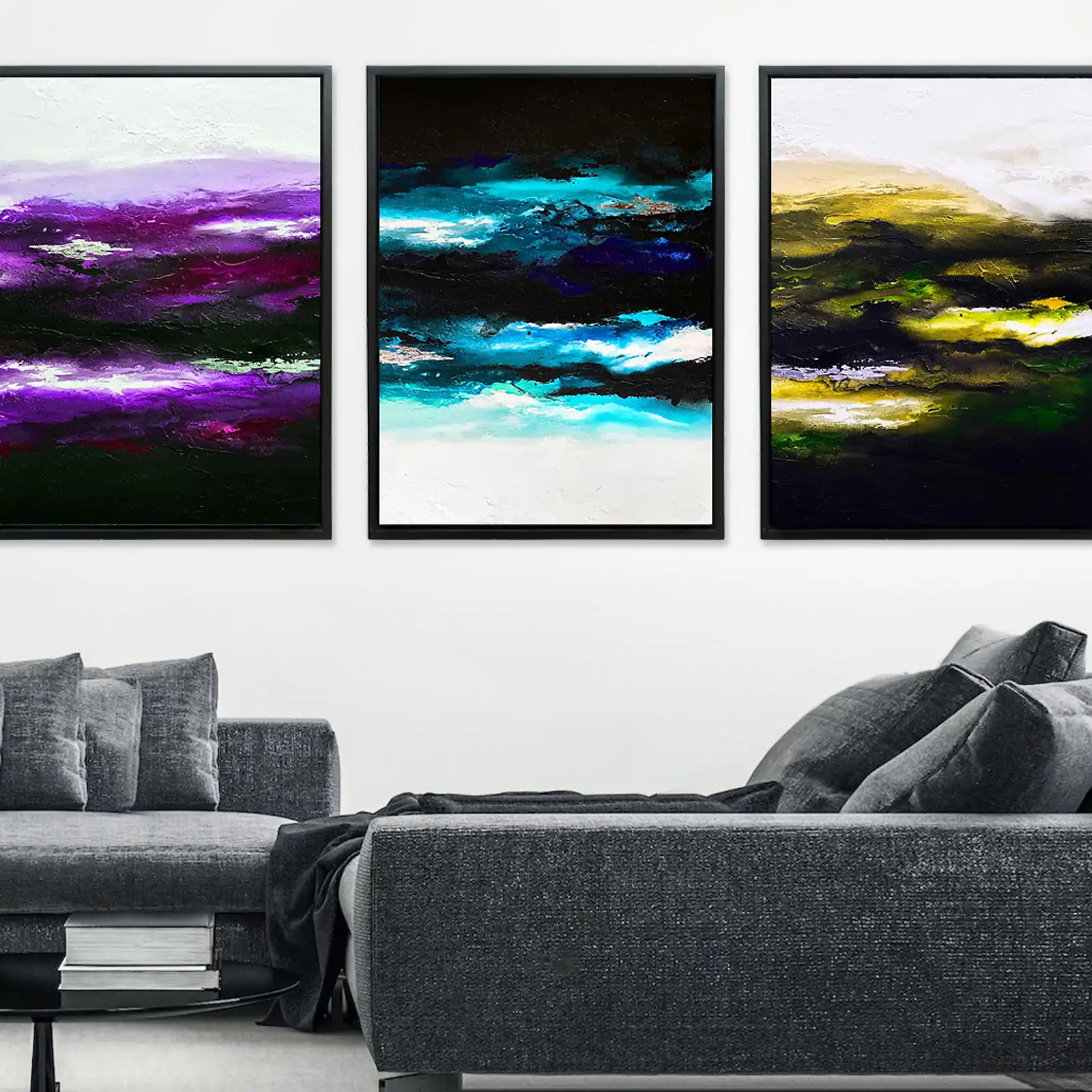 Thumbnail: Dark Colorful Light - Triptych