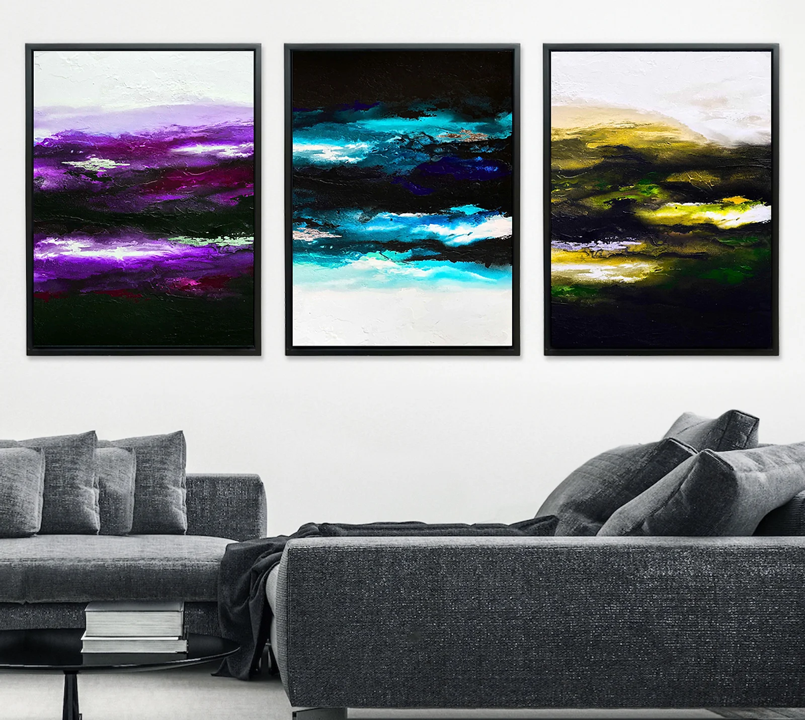 Dark Colorful Light - Triptych